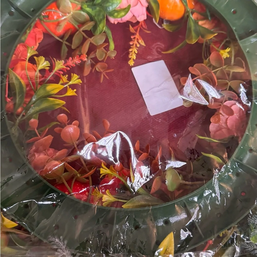 Autumn Floral Wreath with Pumpkins